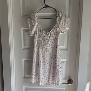 La Hearts White and Pink Floral Mini Dress
